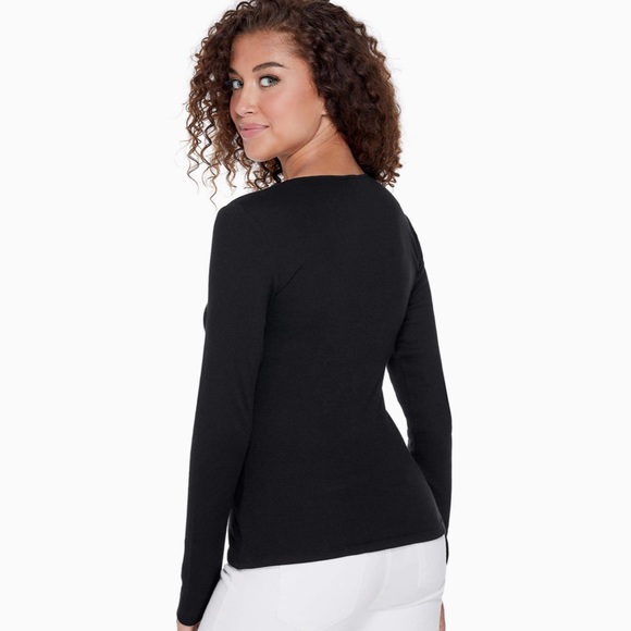 Guess Factory Red Duran Zip Front V-Neck Long Sleeve Shirt - Picture 7 of 8